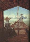 Carl Gustav Carus Boat Ride on the Elbe,near Dresden (mk10) oil on canvas